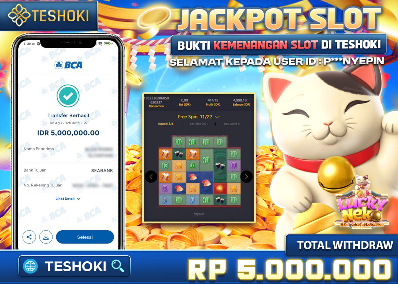 P***NYEPIN JACKPOT SLOT LUCKY NEKO Rp.5.000.000 - LUNAS