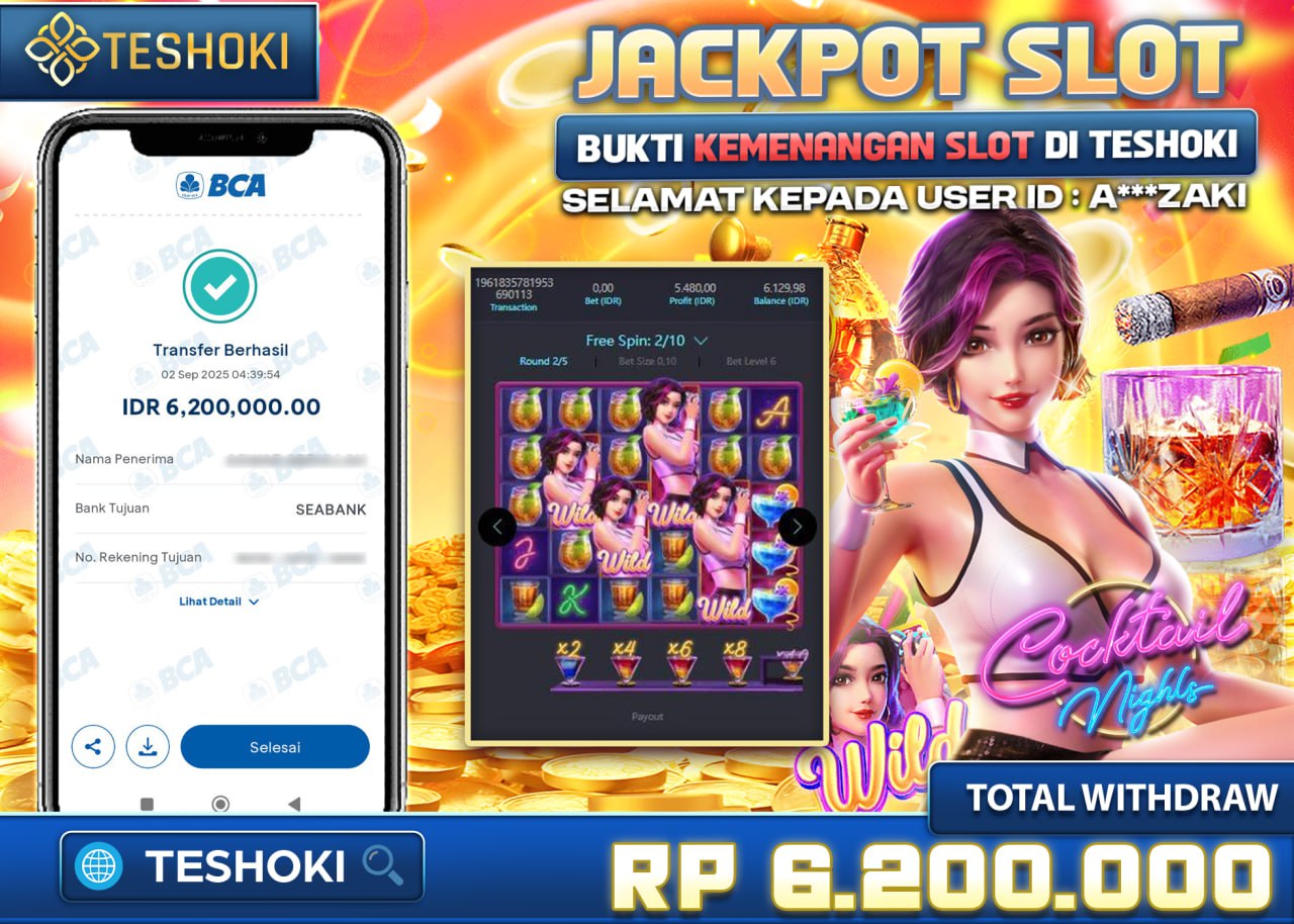 A***ZAKI JACKPOT SLOT COCKTAIL NIGHTS Rp 6.200.000 - LUNAS