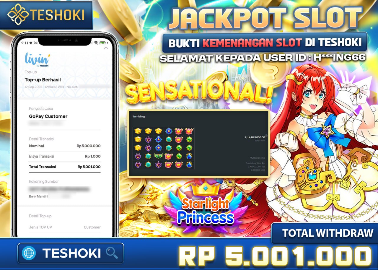 H***ING66 JACKPOT STARLIGHT PRINCESS Rp 5.001.000 - LUNAS
