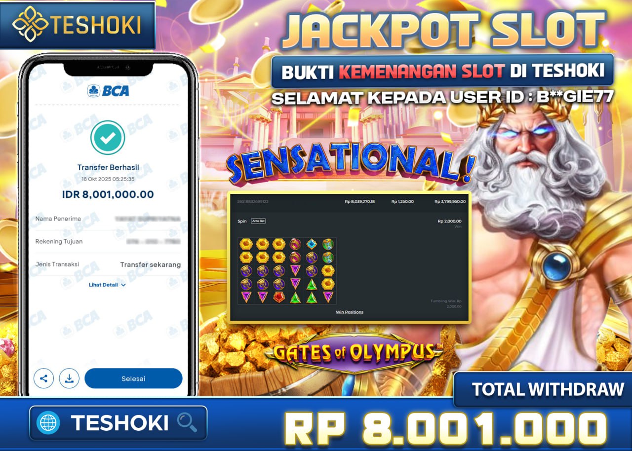B***GIE77 JACKPOT GATE OF OLYMPUS Rp 8.001.000 - LUNAS