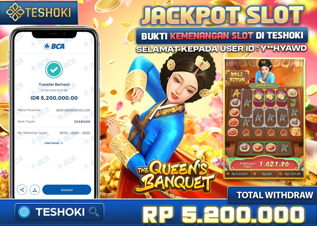 B***GIE77 JACKPOT THE QUEEN BANQUET Rp. 5.200.000 - LUNAS